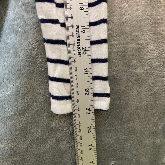 Old Navy Women Nautical Preppy Oversized Cozy Knit Navy Blue Striped Shirt S - Picture 11 of 13